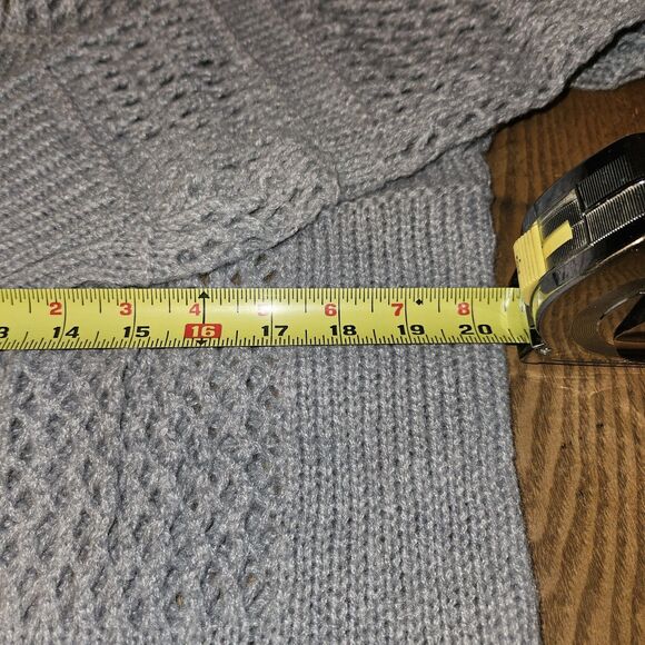 Grey Oversized Crochet Cardigan Women's Small | Boho Cozy Long‑Sleeve Layer - Picture 7 of 7